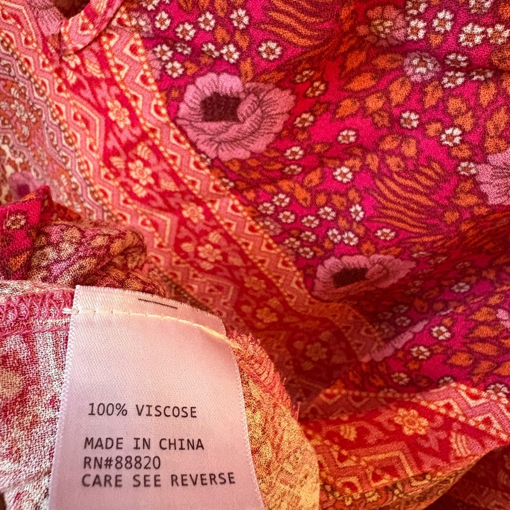 Pink And Orange Patterned Blouse - image 3